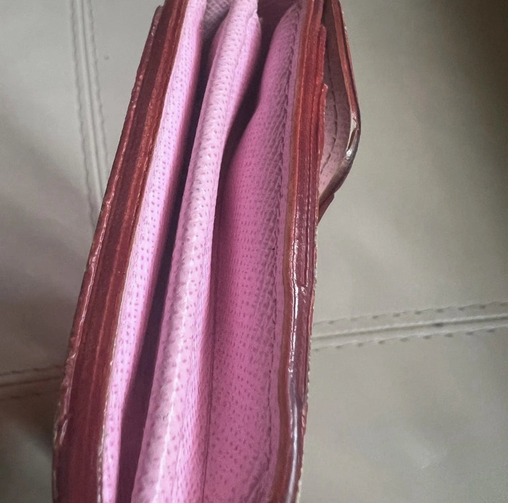 Louis Vuitton White Multicolor Monogram Sarah Wallet Pink Interior Zip